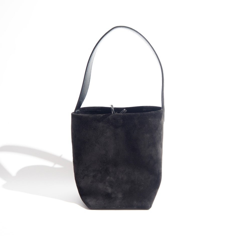 R0823P　▼THE ROW ザロウ▼　N/S Park Small suede tote bag ブラック / スエード パークトート バッグ スモール バケツバッグ 黒 rb mks