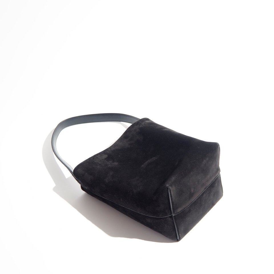 R0823P　▼THE ROW ザロウ▼　N/S Park Small suede tote bag ブラック / スエード パークトート バッグ スモール バケツバッグ 黒 rb mks