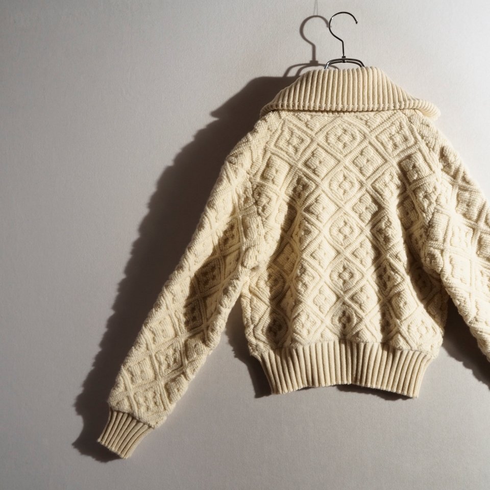 R1708P　▼LOUIS VUITTON ルイヴィトン▼ シアリングモノグラムジャケット ホワイト XS ウールカシミヤ ジップニット ブルゾン 秋冬 rb mks_画像4