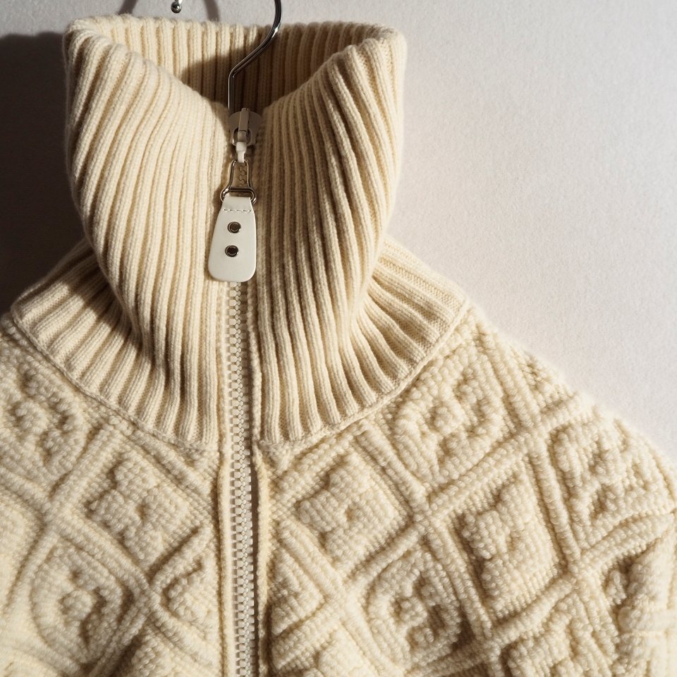 R1708P　▼LOUIS VUITTON ルイヴィトン▼ シアリングモノグラムジャケット ホワイト XS ウールカシミヤ ジップニット ブルゾン 秋冬 rb mks_画像3