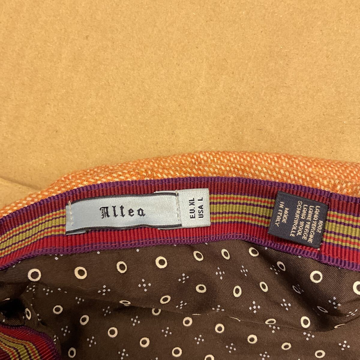 アルテア　Altea ウールハンチングキャップ　MADE IN ITALY イタリア製　秋帽子　カジュアル　オレンジ　ほぼ新品　帽子　ファッション　_画像5