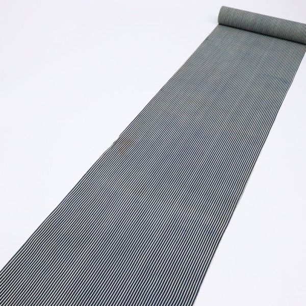 【反物】　浴衣　『重要無形文化財◆東京■玉光染』　縞　木綿　夏着物　お仕立て可　反25-23_画像4