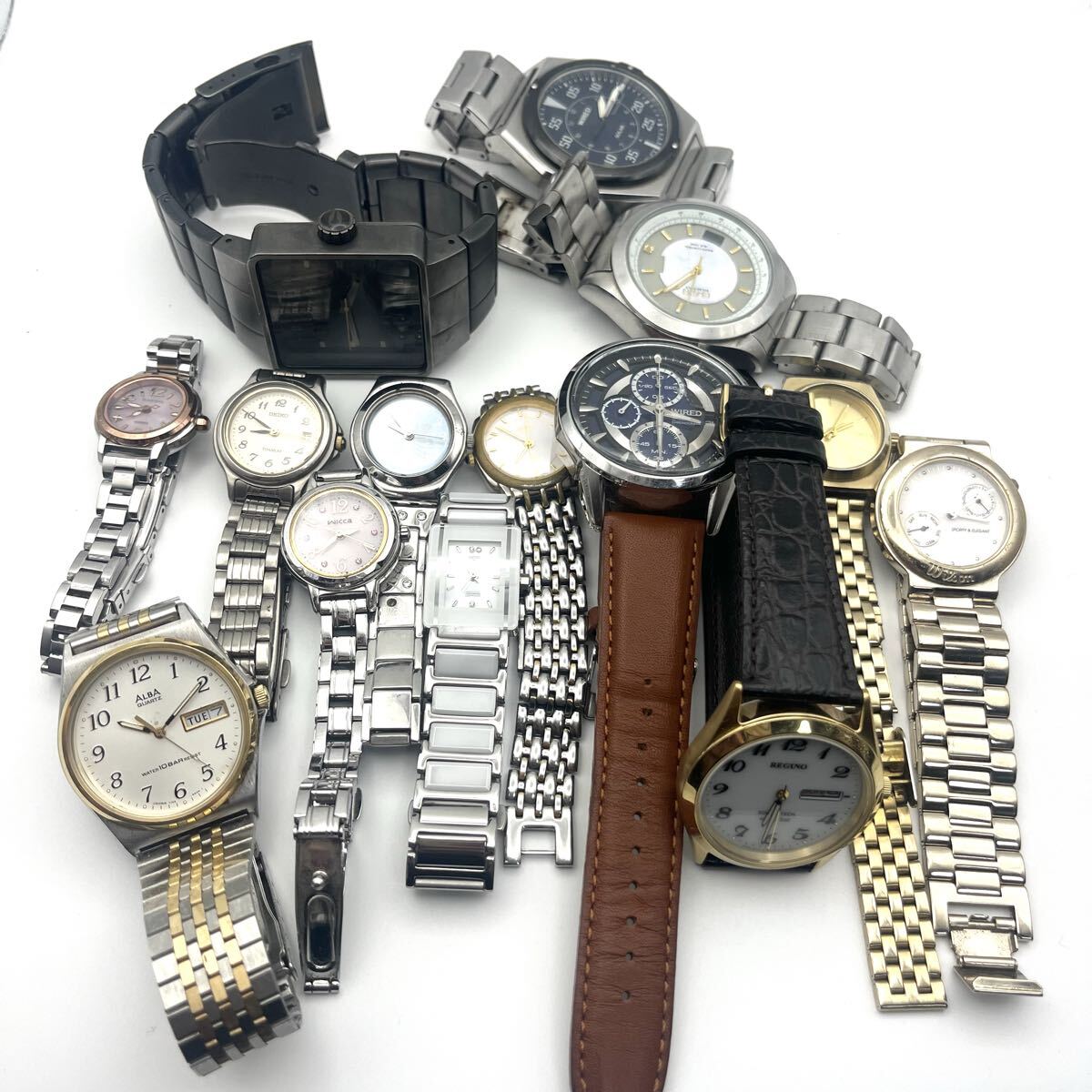 【1円出品】 1スタ 時計 まとめ売り ジャンク品 14本 ブランド SEIKO 腕時計 シチズン CITIZEN ワイアード ニクソン セット 大量