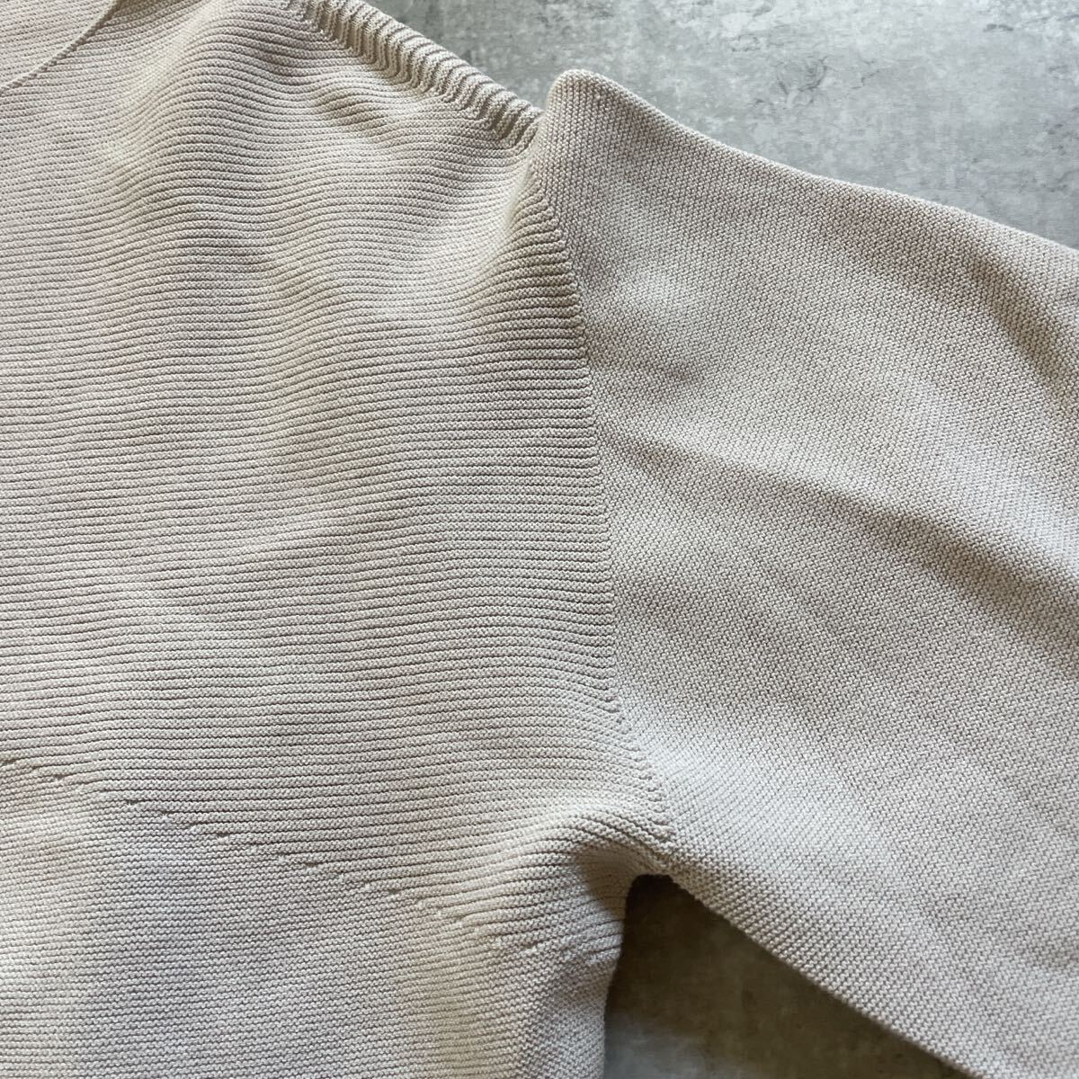 バンヤードストーム　ふんわりボリュームスリットニット　長袖　セーター　綿　0 M ドルマンスリーブ　ベージュ セーター コットン_画像9