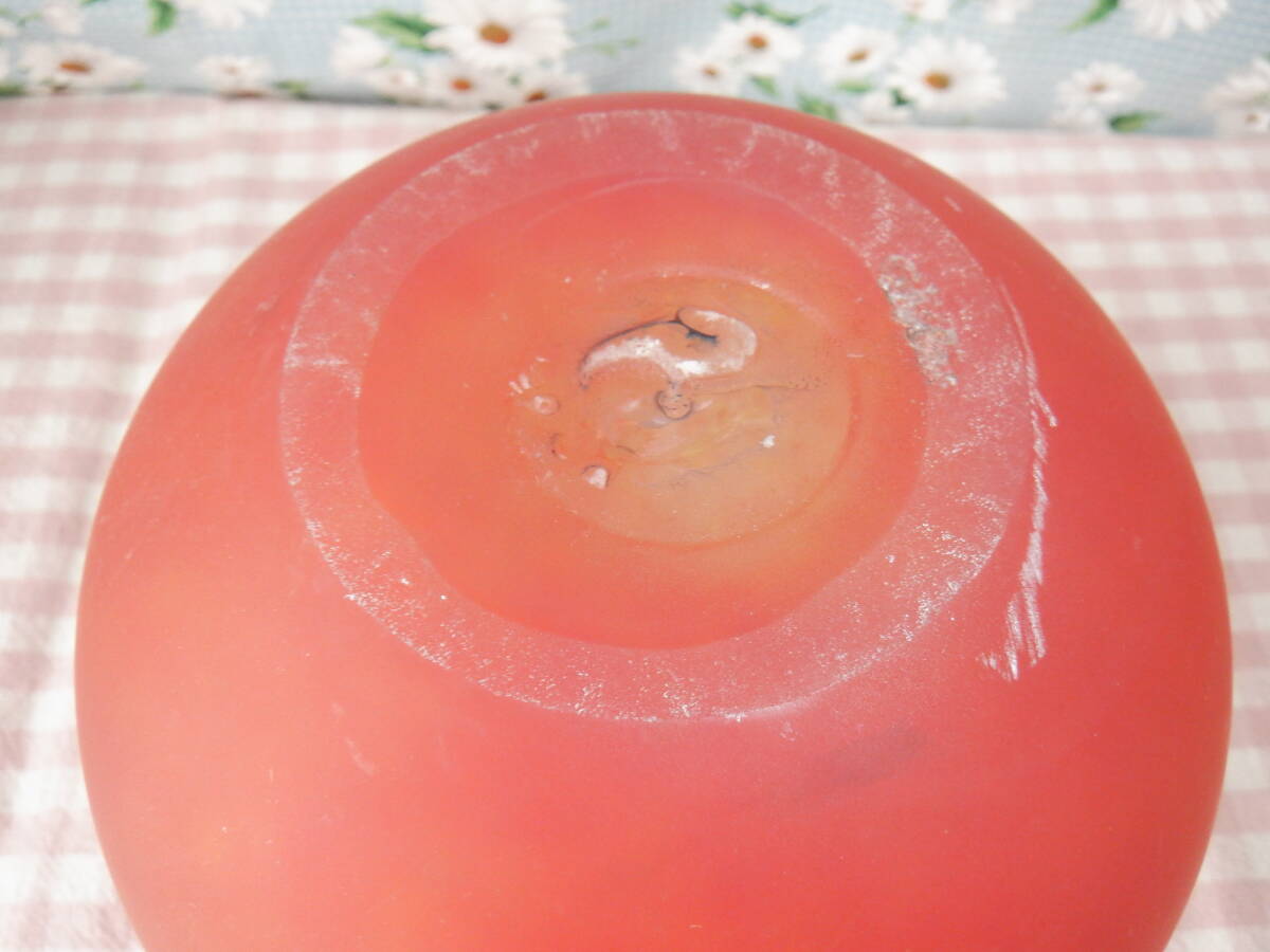 Ｅ９『ガラス製花瓶★赤色からオレンジ色へのグラデーション アメリカ製 アンティーク レトロ』～箱なし　インテリア小物にいかがですか？_画像7