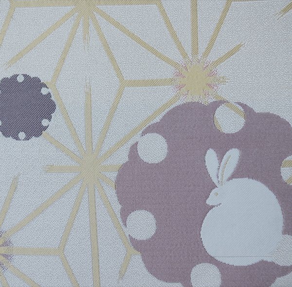 軽装帯 つけ帯 作り帯 名古屋帯 お太鼓 アイボリー 合繊 光沢あり うさぎ 訪問着 小紋 和装着物 簡単着付け 簡単装着 （株）安田屋 NO42548_画像2