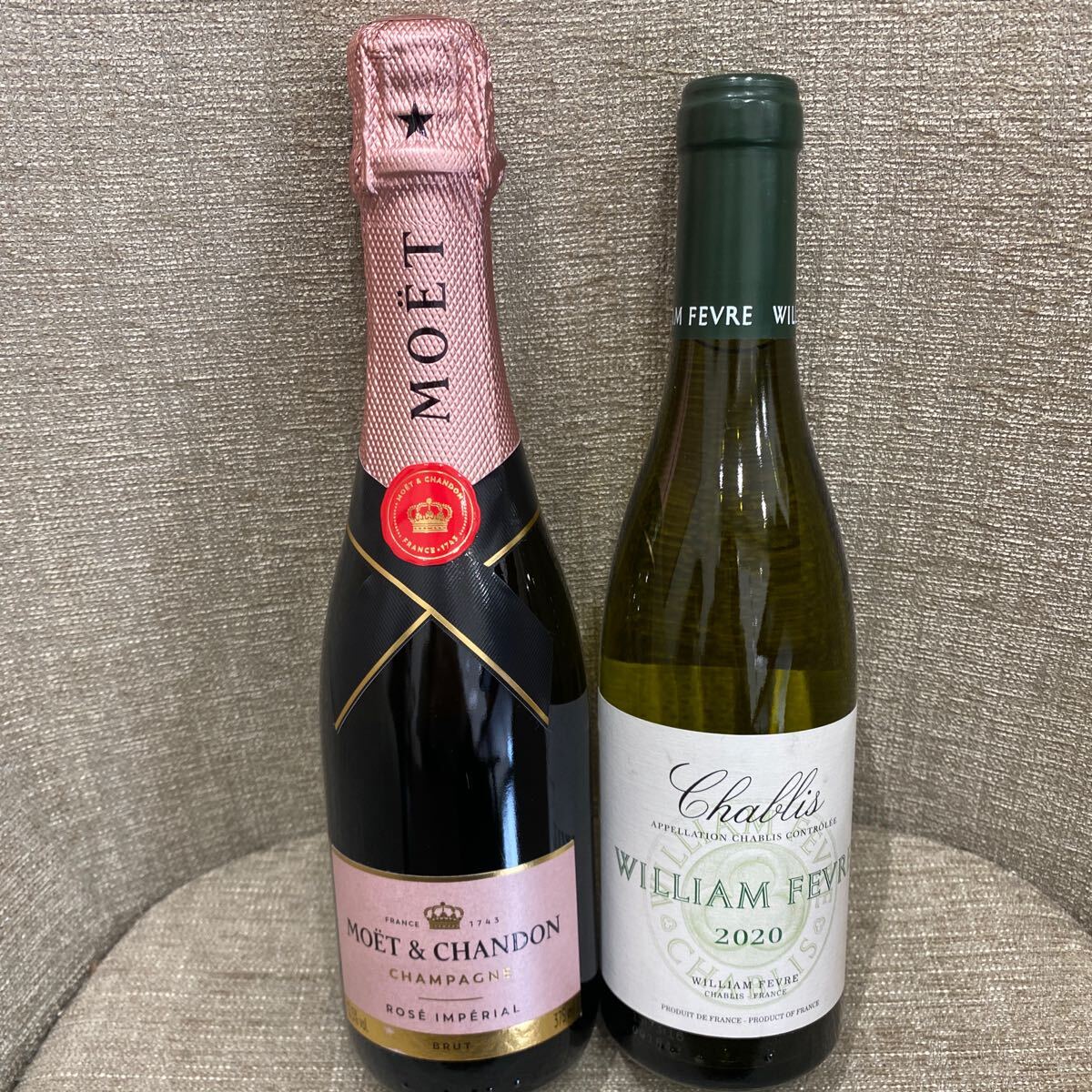 【未開栓商品】 モエ シャンドン ロゼ アンペリアル シャンパン ウィリアム フェーヴル シャブリ 2020 白ワイン 375ml 12.5% 2本セット
