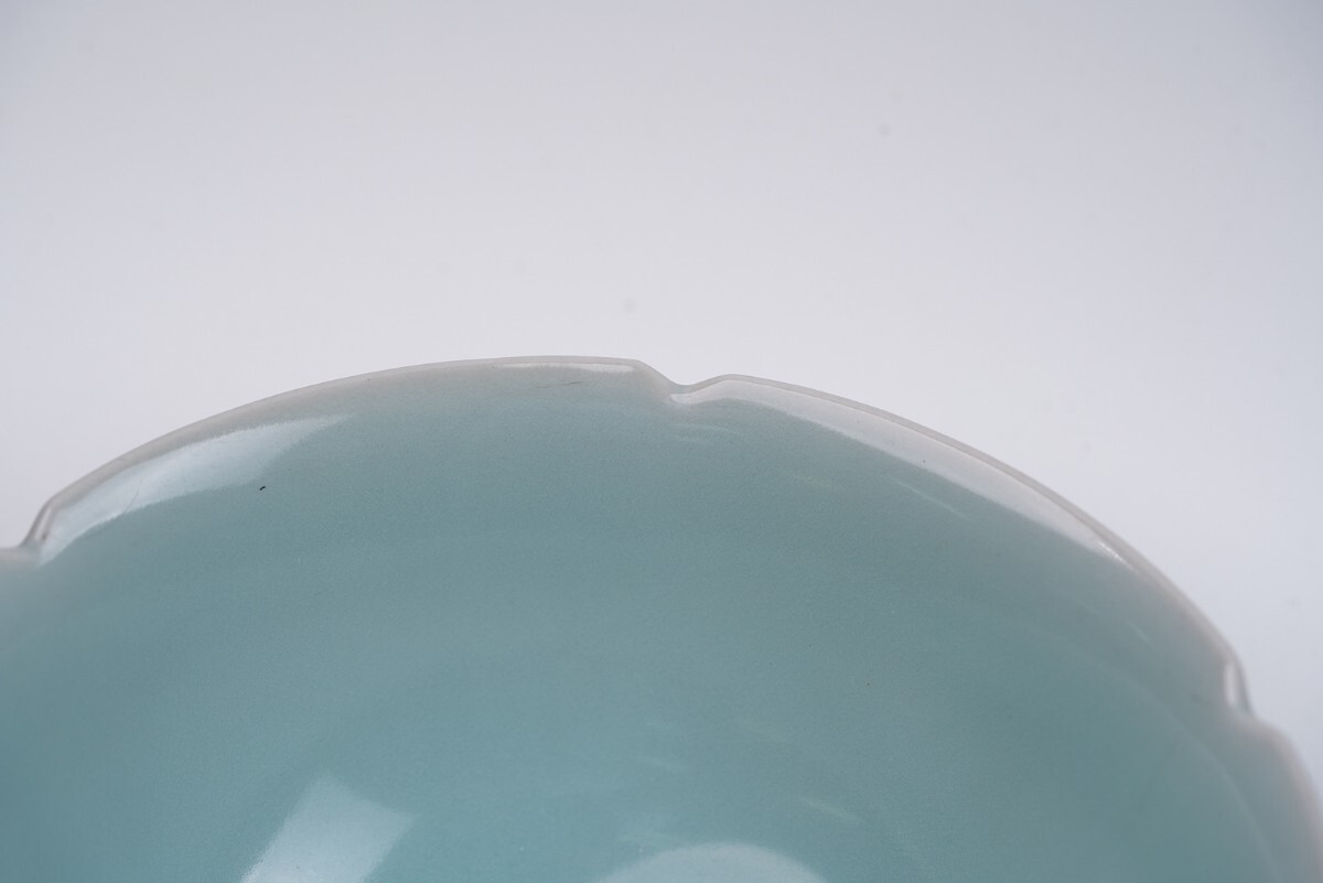 【萬藏】中國古美術(shù) 宋 龍泉窯 馬蝗絆茶碗 青磁 古美術(shù) 古玩 骨董品 唐物 時代物 當時物 置物 口徑15.5cm 高さ 7cm