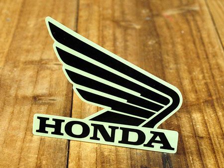 ステッカー ホンダ アメリカン 車 おしゃれ バイク ヘルメット かっこいい HONDA ウイング ブラック 右向き