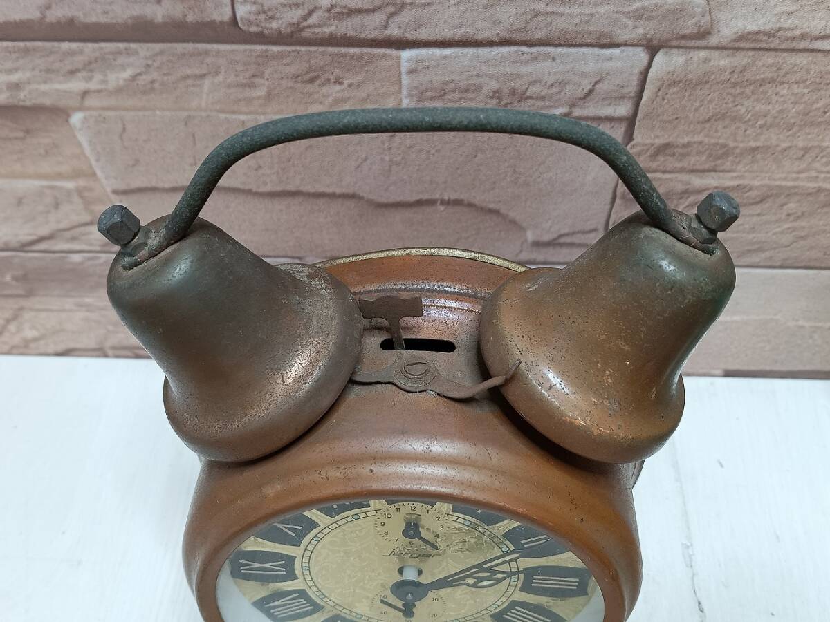 jerger ジャガー GERMANY 目覚まし時(shí)計(jì) ゼンマイ式 手巻き レトロ 置時(shí)計(jì)ドイツ制 アンティーク アナログ インテリア小物