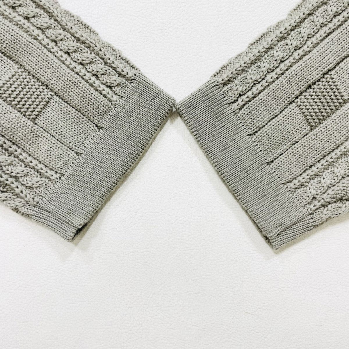 319 Leilian レリアン プラスハウス ウール ケーブルニット プルオーバー サイズ13+ セーター 日本製 グレー レディース 50909M_画像4