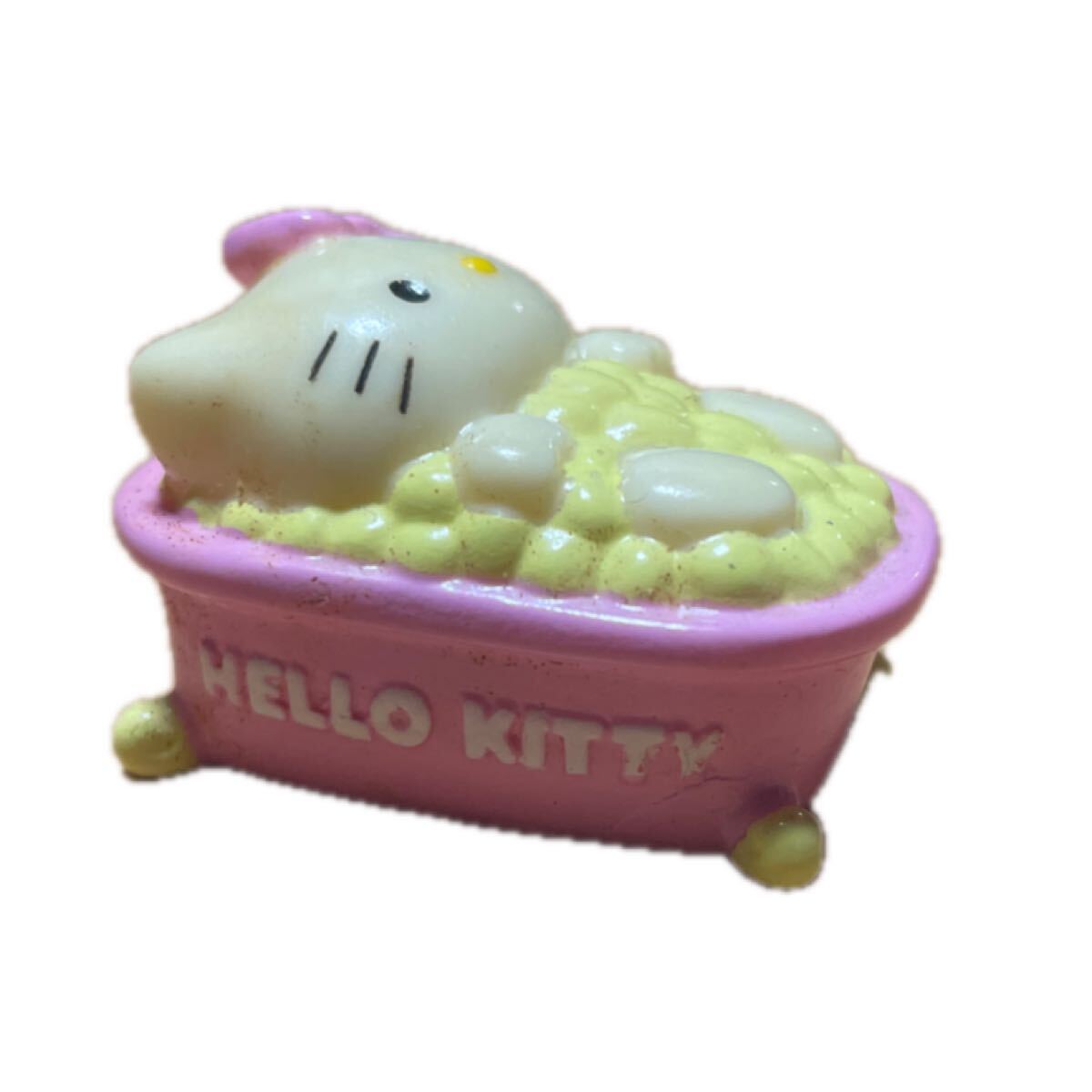 2003 希少！非売品　キティちゃんお風(fēng)呂フィギュア キティとバスタブ　100円?最落無し　USED F3