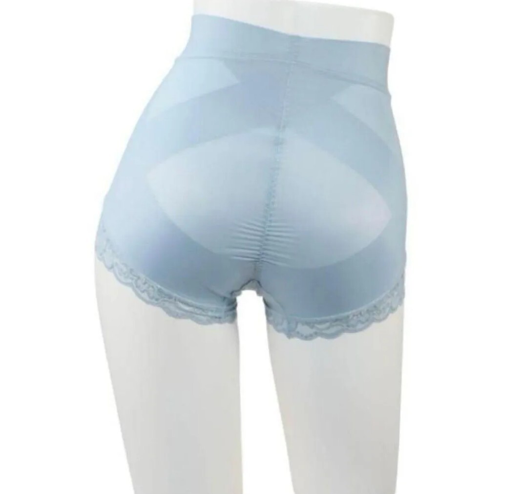 サイズL 芦屋美整体 シームレス 骨盤スリムショーツ エアリー シアーブルー_画像4
