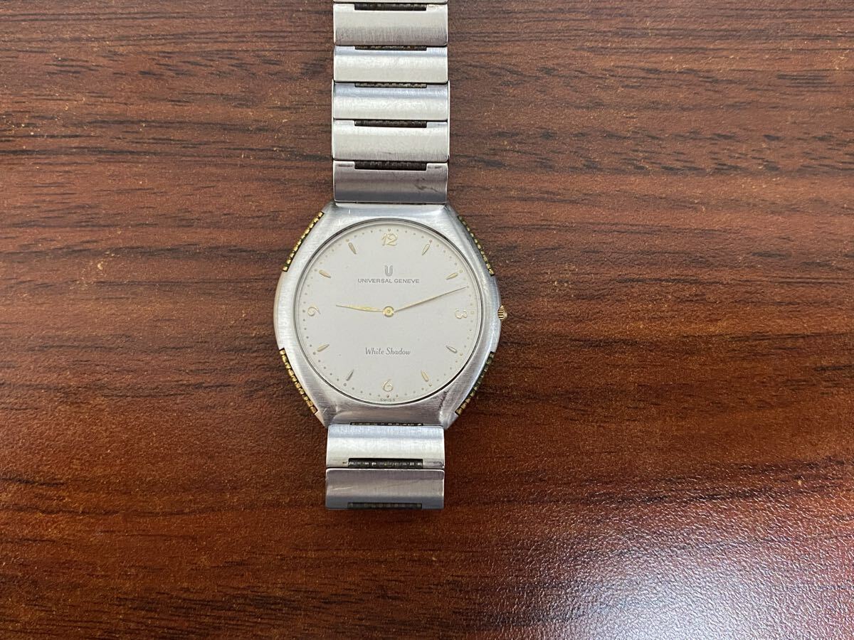 希少 UNIVERSAL GENEVE White Shadow 617 021 12460 ユニバーサルジュネーブ ホワイトシャドウ 腕時計 クォーツ