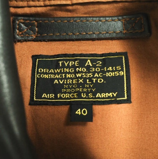 AVIREX アヴィレックス A-2 FLYING TIGERS フライングタイガー ホースハイド レザージャケット 6111042 40 BROWN 革ジャン フライト g22880_画像9