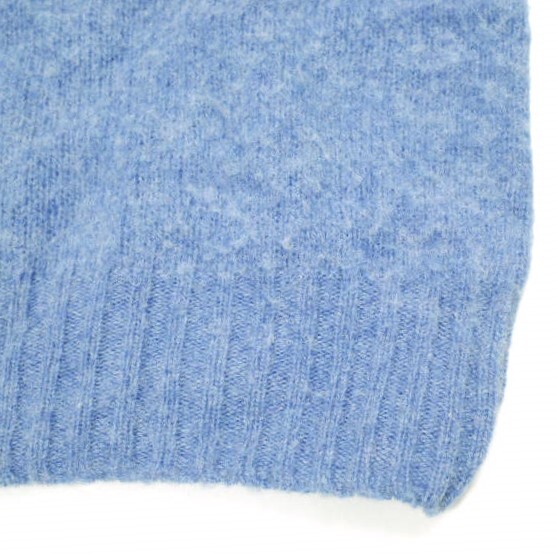 NOR' EASTERLY ノアイースターリー スコットランド製 SHAGGY DOG CREW NECK SWEATER シャギードッグクルーネックニット 34 ブルー セーター_画像6