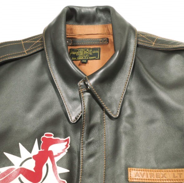 AVIREX アヴィレックス A-2 FLYING TIGERS フライングタイガー ホースハイド レザージャケット 6111042 40 BROWN 革ジャン フライト g22880_画像5