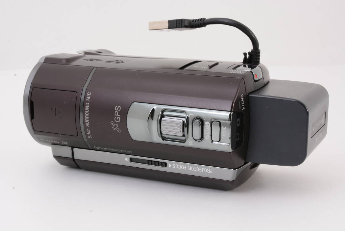ソニー SONY HANDYCAM HDR-PJ40V ハンディカム 茶 ブラウン デジタルビデオカメラ 充電ケーブル付 管MM2915