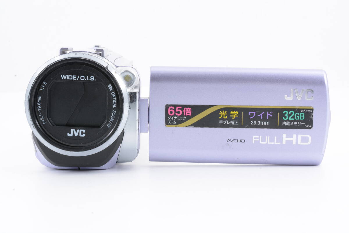 動(dòng)作品 JVC ケンウッド KENWOOD Everio GZ-E765-V 紫 バイオレット デジタルビデオカメラ 充電ケーブル付 管MM2936