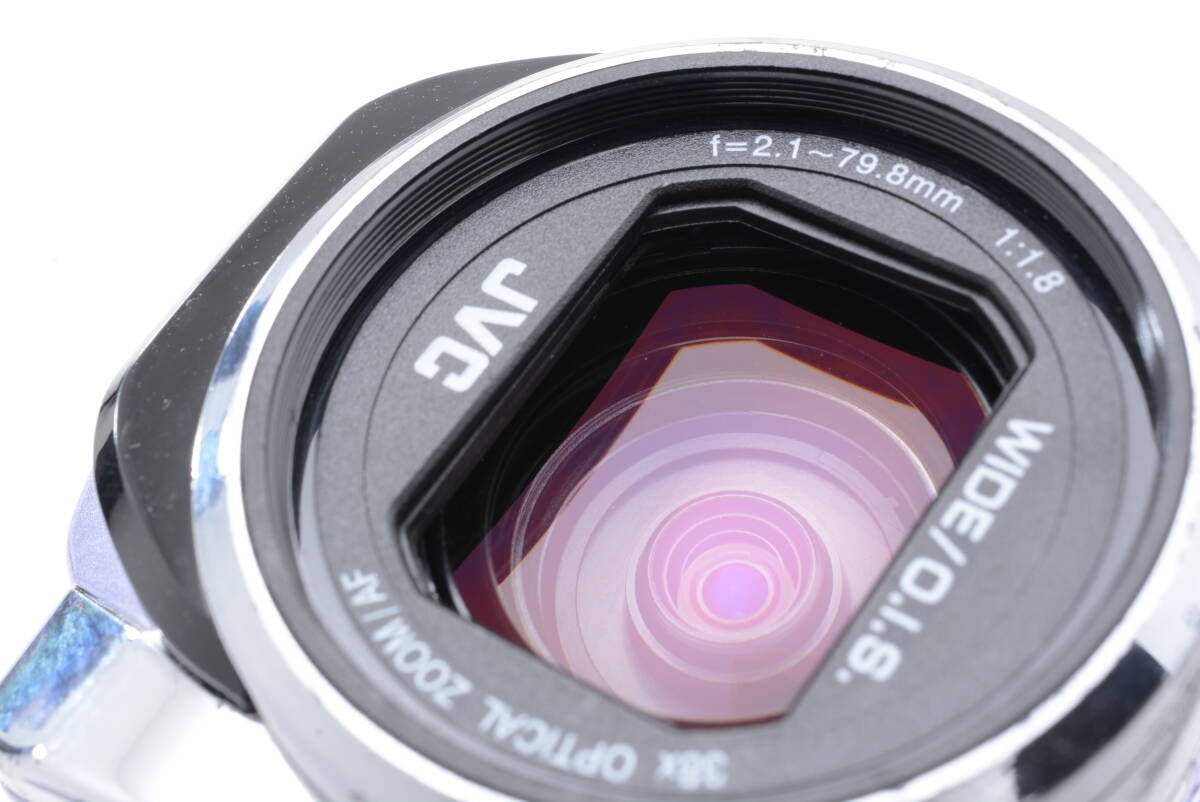 動(dòng)作品 JVC ケンウッド KENWOOD Everio GZ-E765-V 紫 バイオレット デジタルビデオカメラ 充電ケーブル付 管MM2936