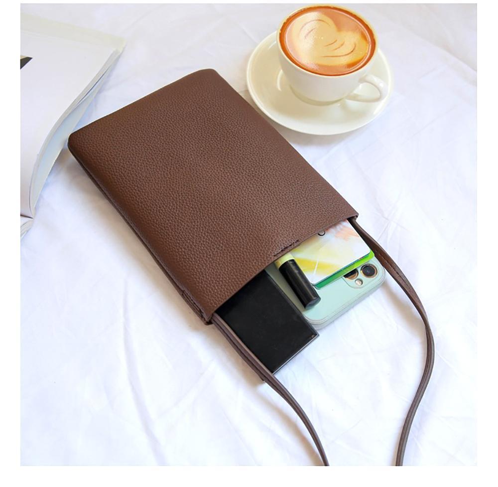 レザーポシェット ブラック スマホポーチ サコッシュ 斜めがけ バッグ カバン 鞄 かばん ミニ 小さい 革製 ワンショルダー_画像8