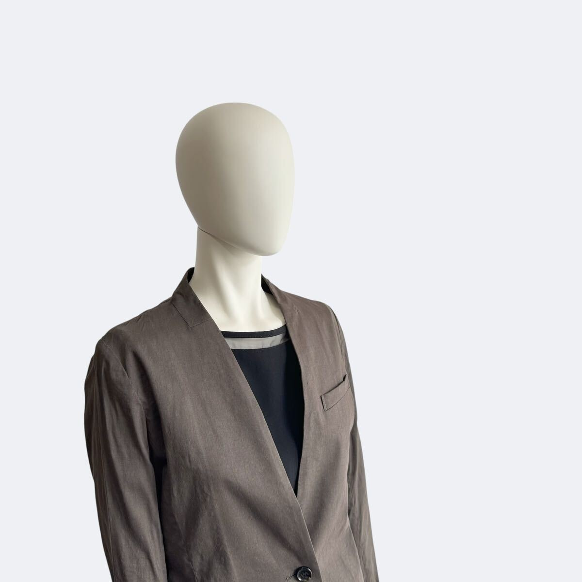 theory luxe セオリーリュクス ジャケット カーキ レディース 麻_画像6