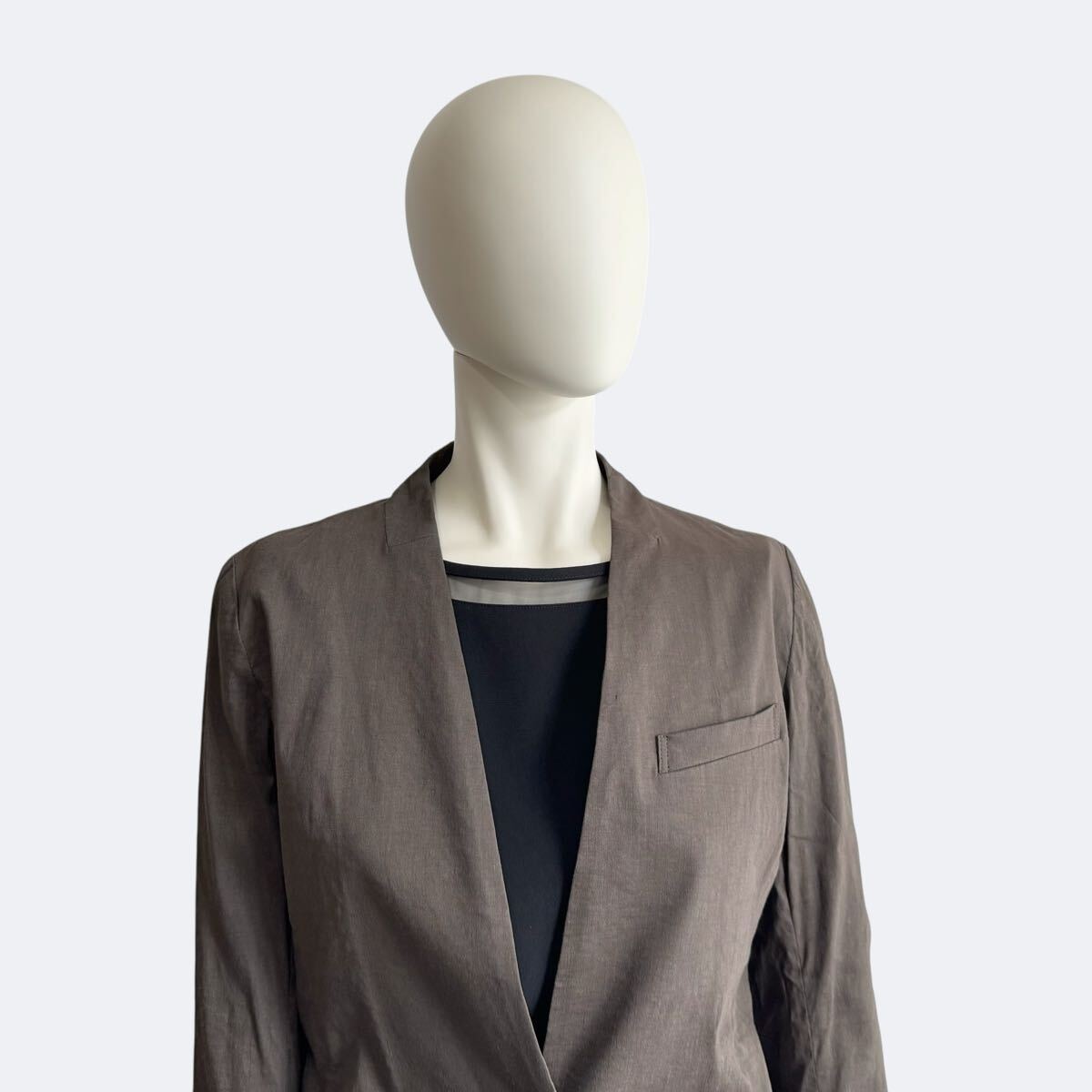 theory luxe セオリーリュクス ジャケット カーキ レディース 麻_画像7