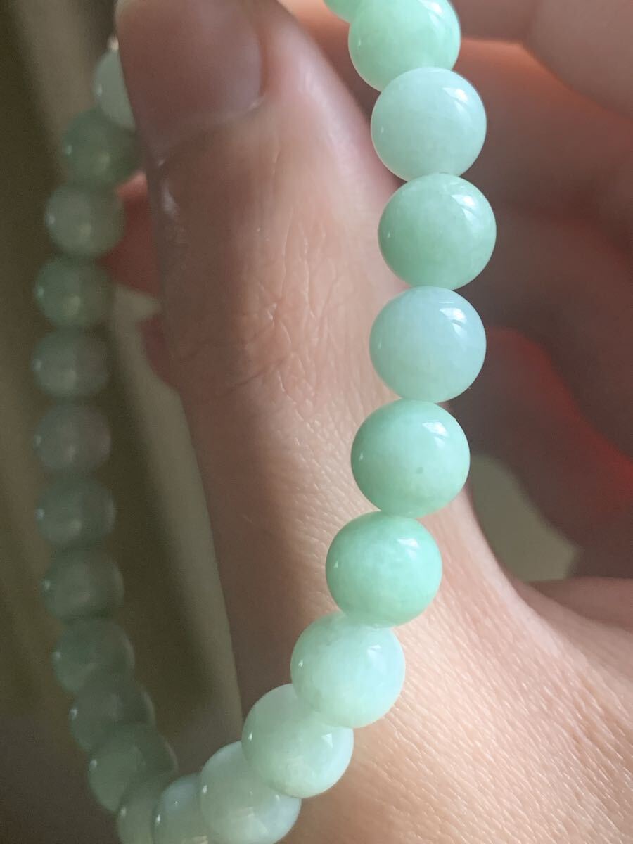 最上級糸魚川本翡翠ブレスレット ヒスイ 翡翠 ヒーリング コン沢 ひすい 天然石 A貨 無処理勾玉お守り魔除けパワーヒーリング根付け_画像3