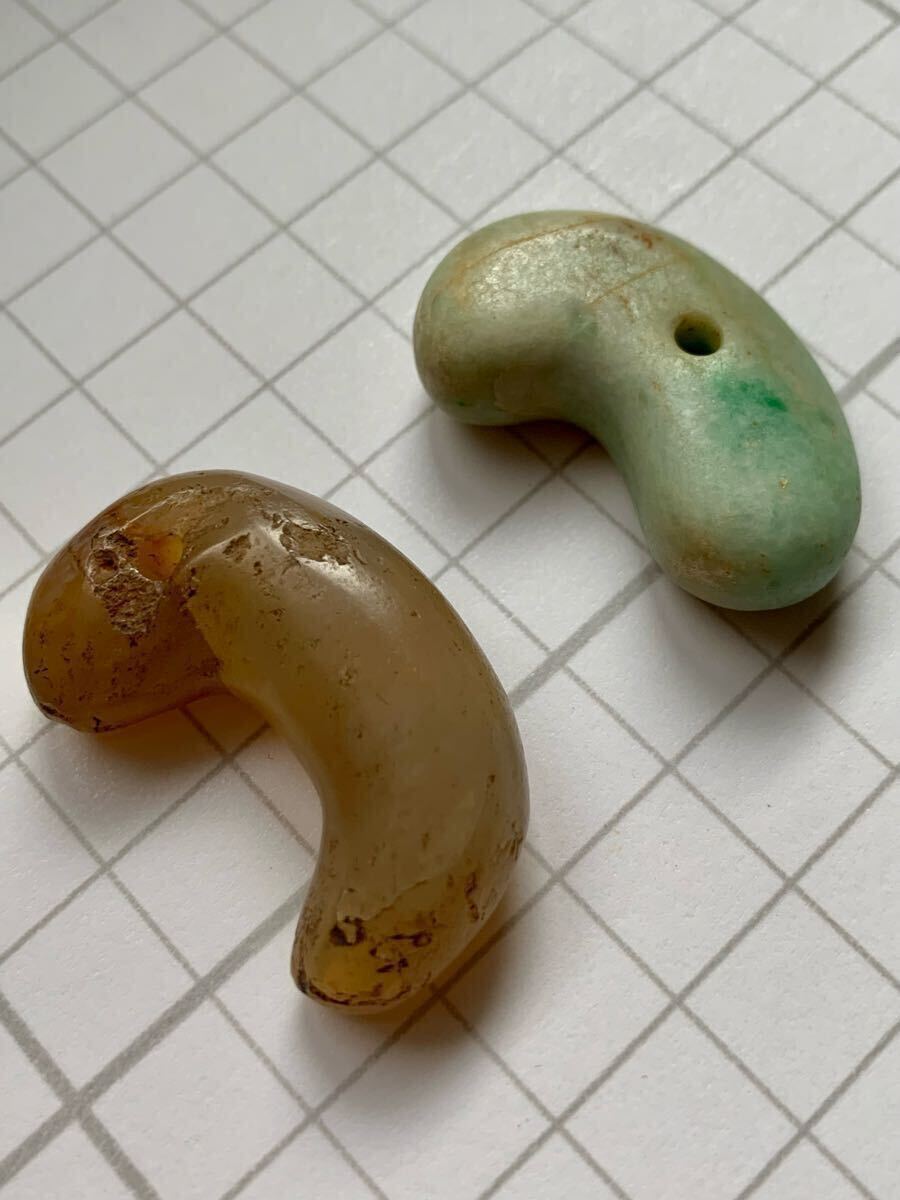 古代勾玉 古墳期 糸魚川翡翠 出土大珠石笛須恵器翡翠勾玉縄文時代物埴輪土器石器化石隕石根付矢尻尖頭器石斧磨製弥生石棒土偶水石鉱物標本._画像3