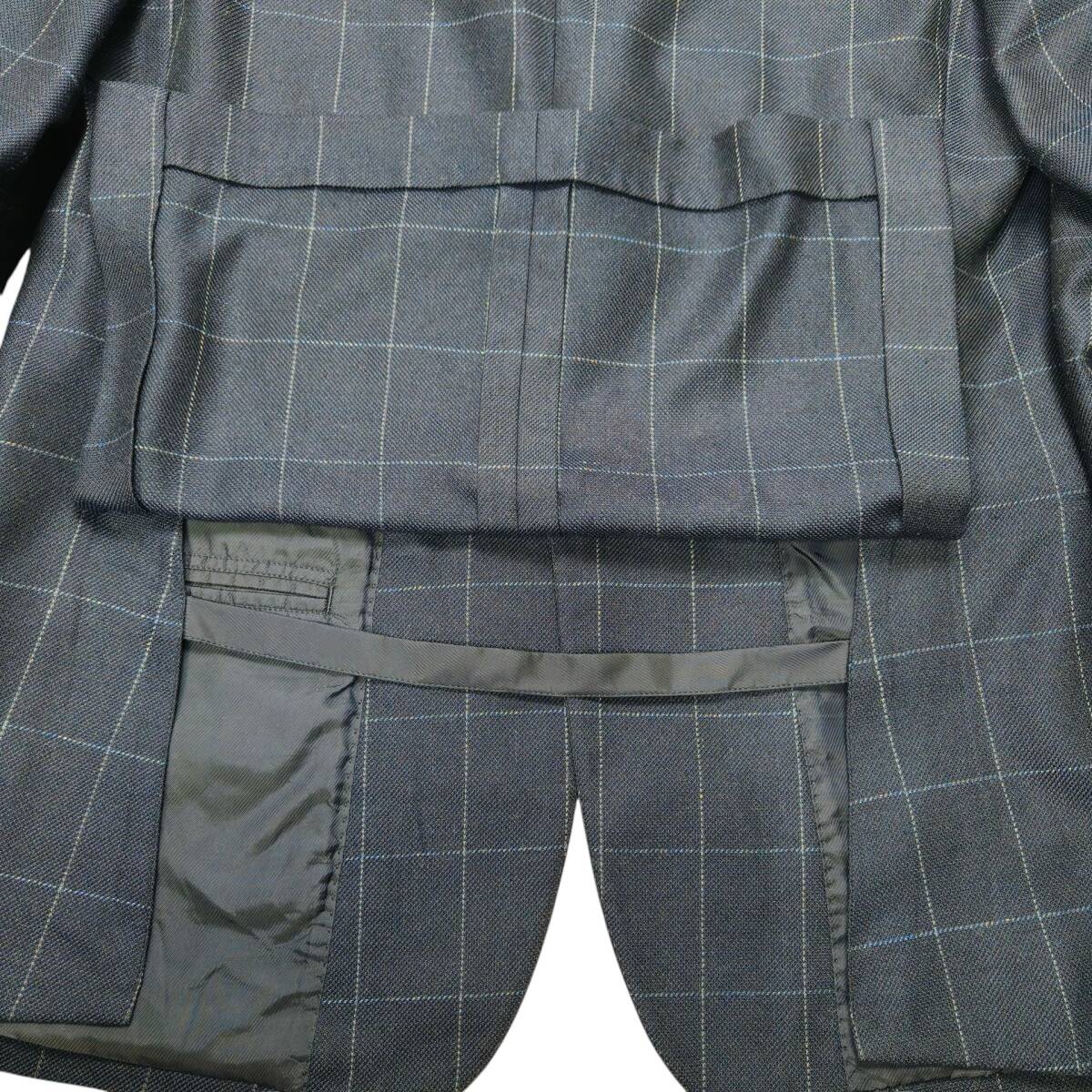 Brooks Brothers テーラードジャケット ネイビー ウィンドウペンチェック柄 シルク55％・ウール45％ サイズ36SHT M相当 2B サイドベンツ_画像5