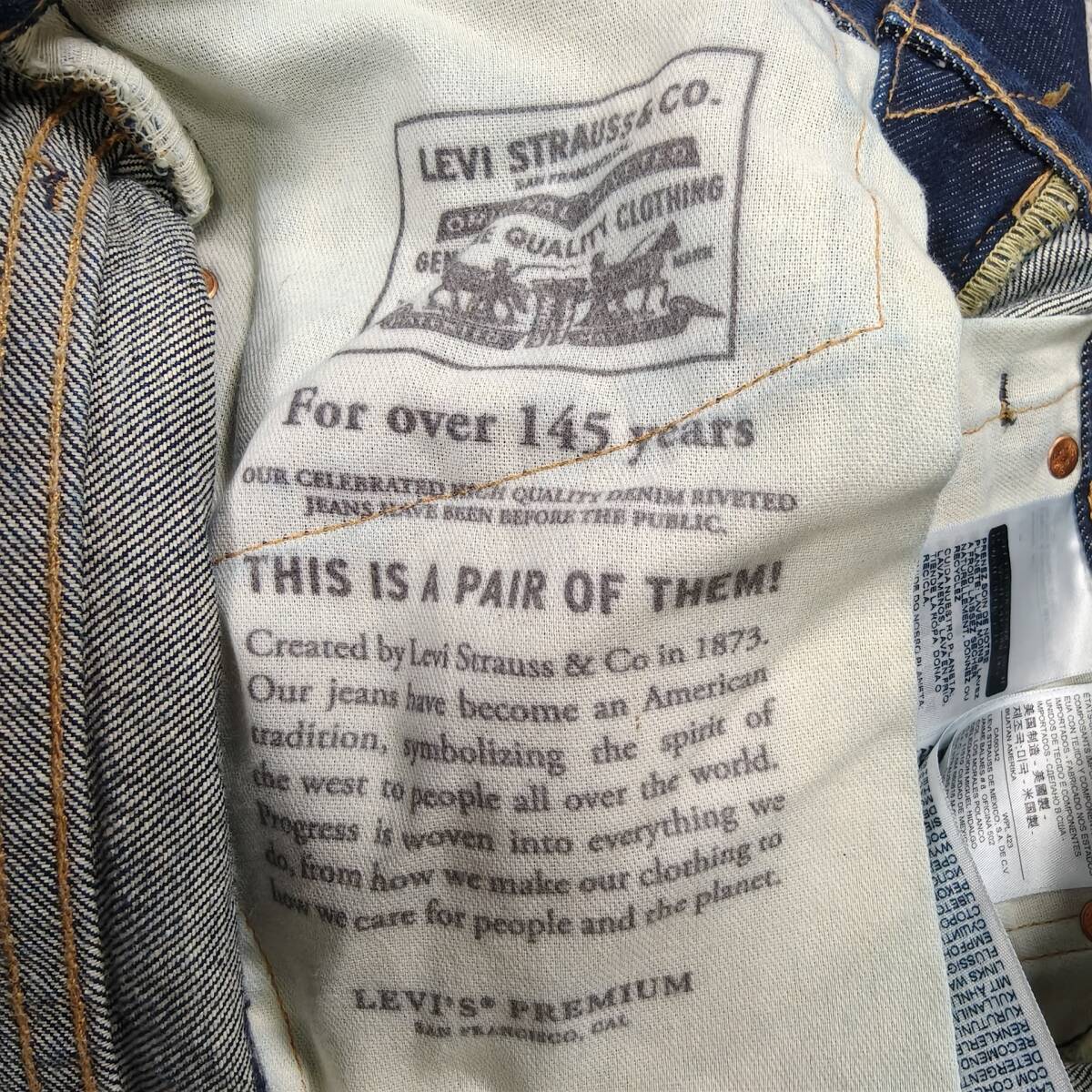 美品 Levi's デニムパンツ W28 L32 USA製 セルビッチ ビッグE オリジナルレングス チェーンステッチ 赤耳 511 リーバイス_画像10