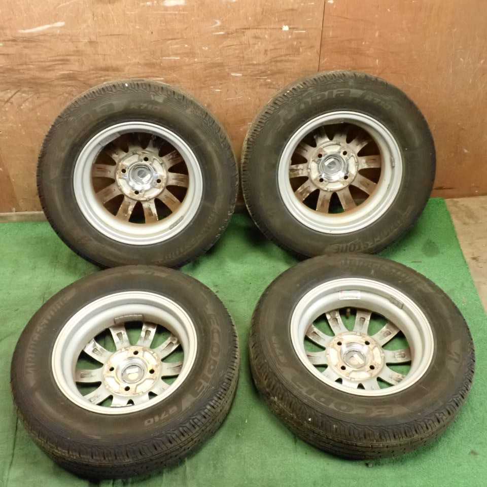 平成26年 エブリイバン DA64V 外し JOKER ジョーカー アルミホイール タイヤ 4本セット 4穴 BRIDGESTONE 145/80R12 12インチ 中古 即決_画像9