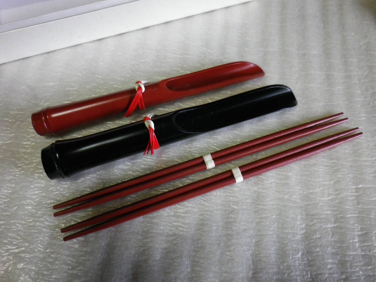 箸立て付き　箸２膳　お正月？　未使用長期保管品_画像3