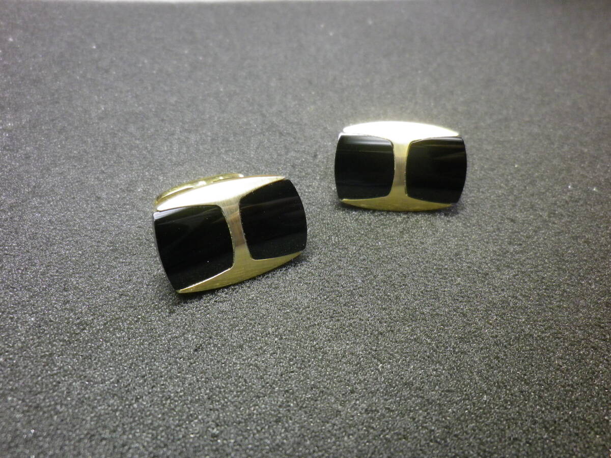 カフスセット　アンティーク品　黒/金　オニキス　長期保管品_画像4