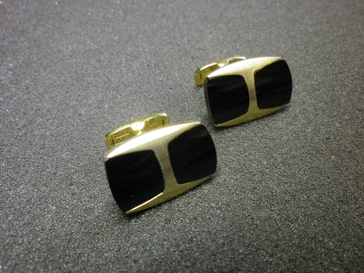 カフスセット　アンティーク品　黒/金　オニキス　長期保管品_画像5