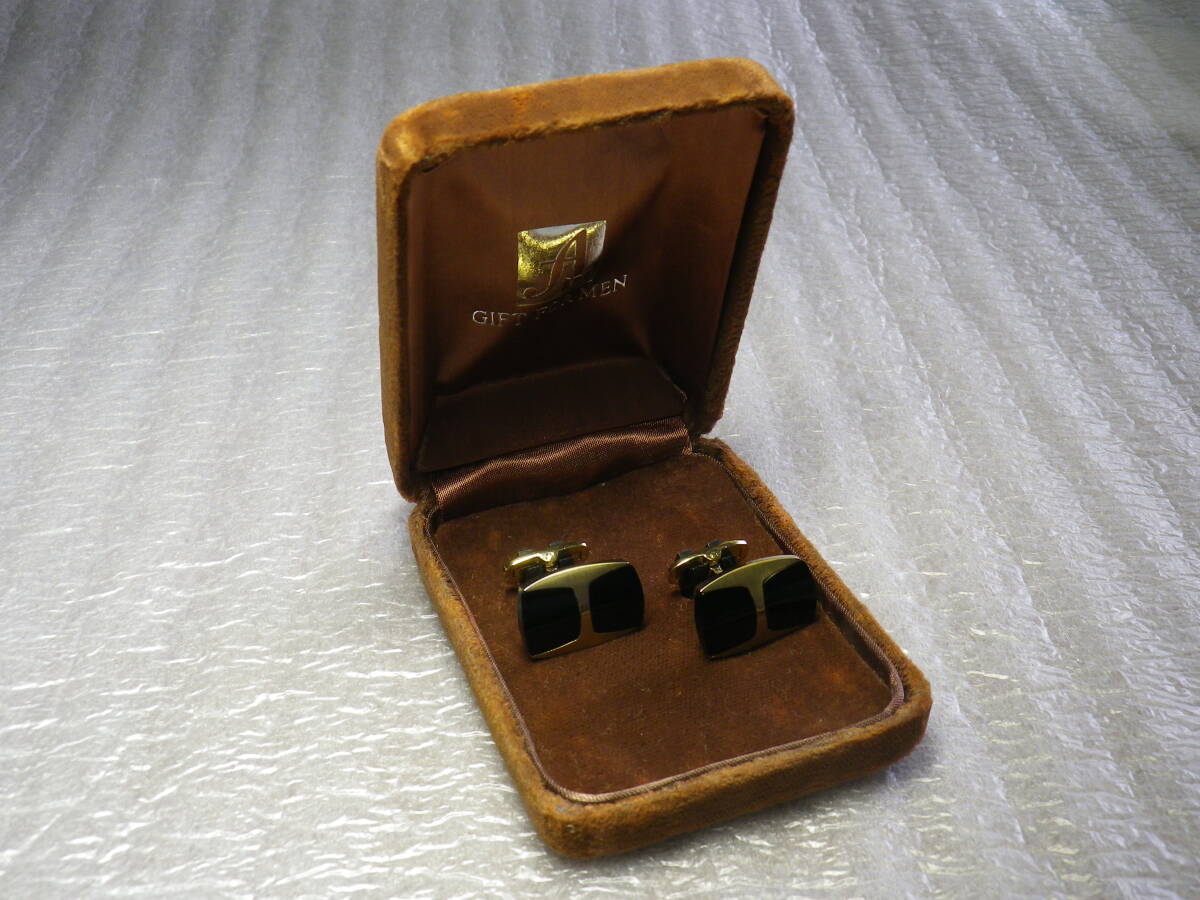 カフスセット　アンティーク品　黒/金　オニキス　長期保管品_画像6