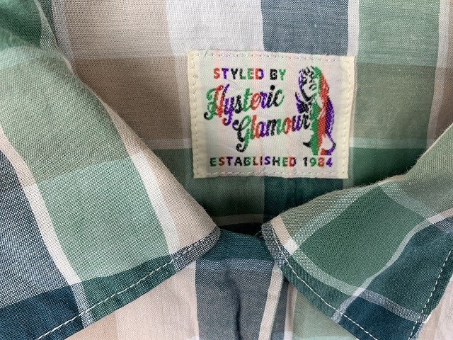 HYSTERIC GLAMOUR / ヒステリック?グラマー チェックシャツ 長(zhǎng)袖 レディース サイズ : F(フリー) グリーン系