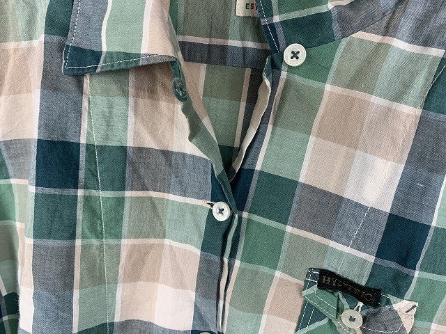 HYSTERIC GLAMOUR / ヒステリック?グラマー チェックシャツ 長(zhǎng)袖 レディース サイズ : F(フリー) グリーン系