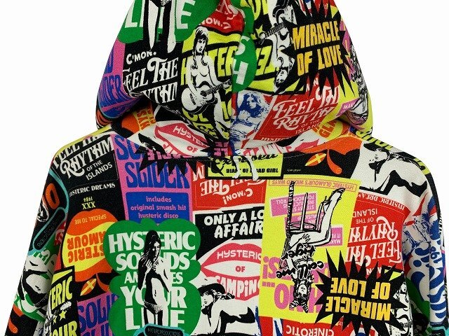 HYSTERIC GLAMOUR / ヒステリック?グラマー マルチカラープルオーバーパーカー 総柄 ヒスガール 日本制 サイズ : F(フリー)
