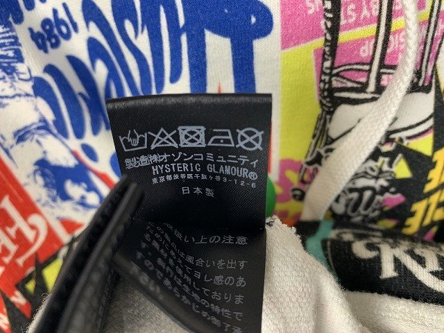 HYSTERIC GLAMOUR / ヒステリック?グラマー マルチカラープルオーバーパーカー 総柄 ヒスガール 日本制 サイズ : F(フリー)