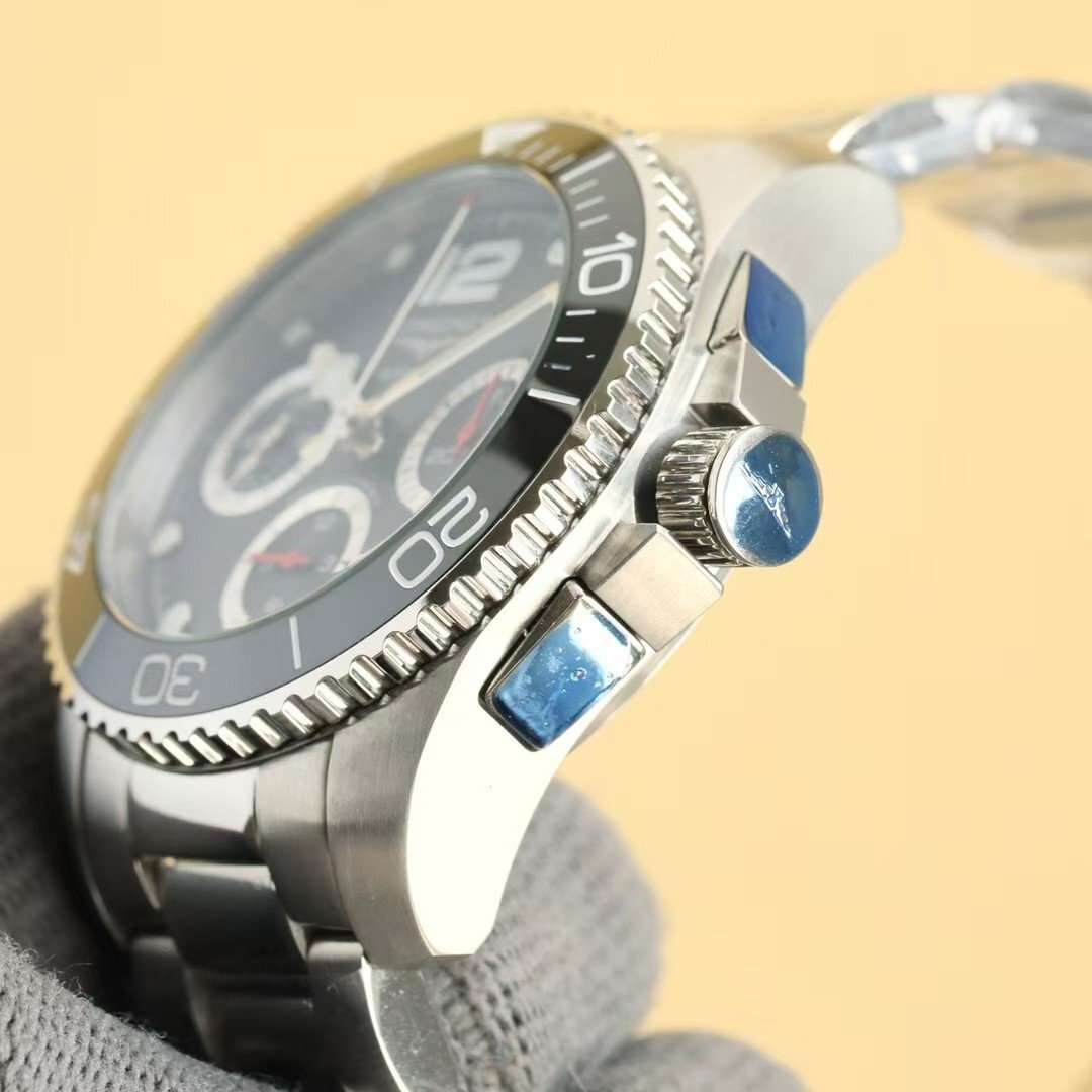 LONGINES ロンジン Conquest Chronograph 腕時(shí)計(jì) メンズ ウォッチ 高級(jí) ステンレス 紳士 自動(dòng)巻き 文字盤-黒 L3.783.4.76.6