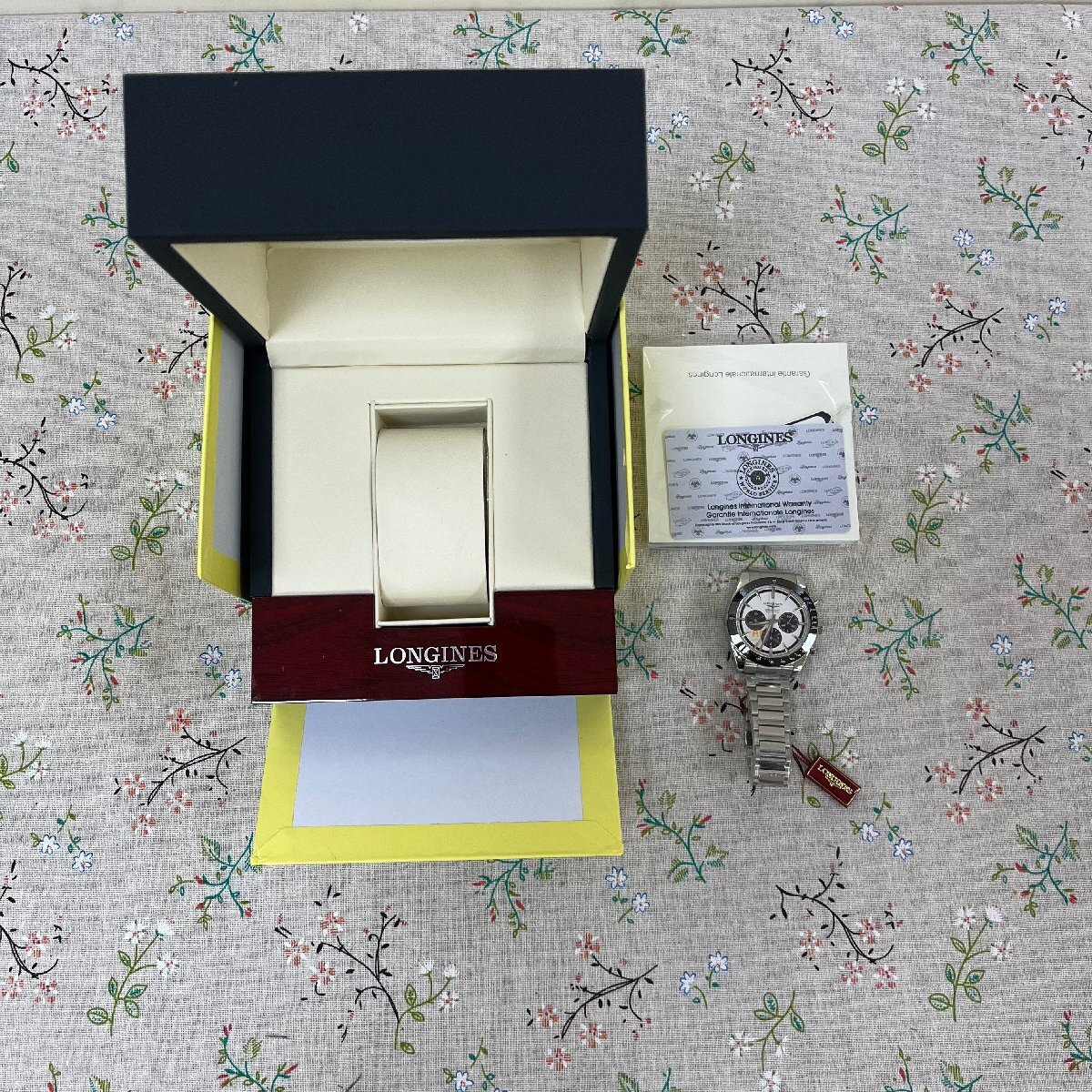 LONGINES ロンジン コンクエスト クロノグラフ ウォッチ 腕時(shí)計(jì) 自動(dòng)巻き 42mm シルバー文字盤 L3.835.4.72.6
