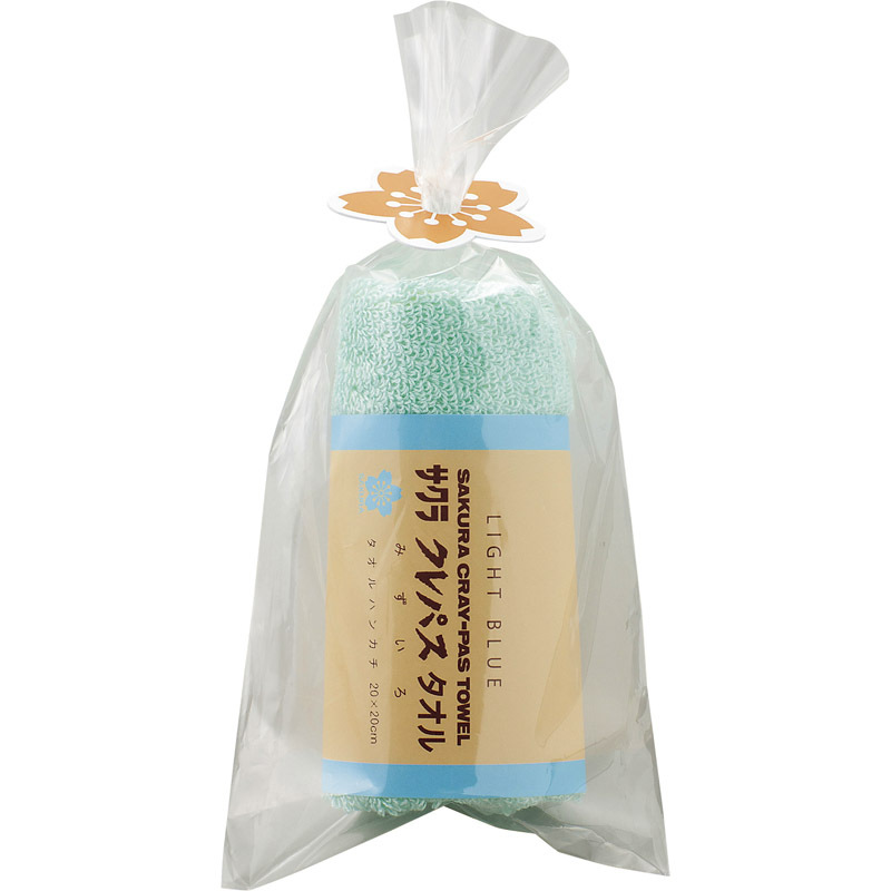 クレパスタオル タオルハンカチ1P ブルー CR23050BL 【単品】_画像1