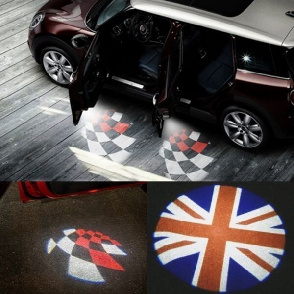 BMW MINI Mini Cooper предупредительный фонарь 2 шт. комплект черный Union Jack MINI COOPER машина tesi- свет дверь LED