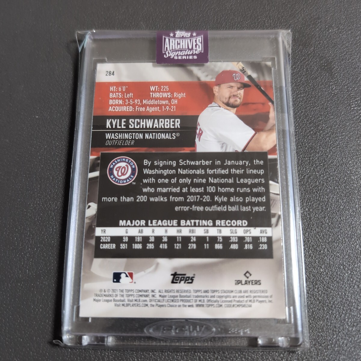 世界に1枚 1枚限定 2025 Topps Archives Signature Series Stadium Club Kyle Schwarber Auto サイン直筆 1/1