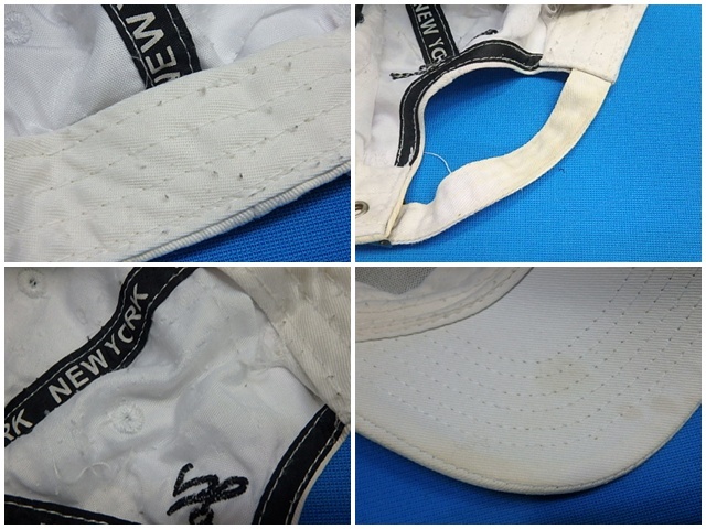 nk15-25-0912-2　難あり NY ニューヨーク ヤンキース　NEW YORK Yankees キャップ 白 ホワイト 帽子 中古_画像9