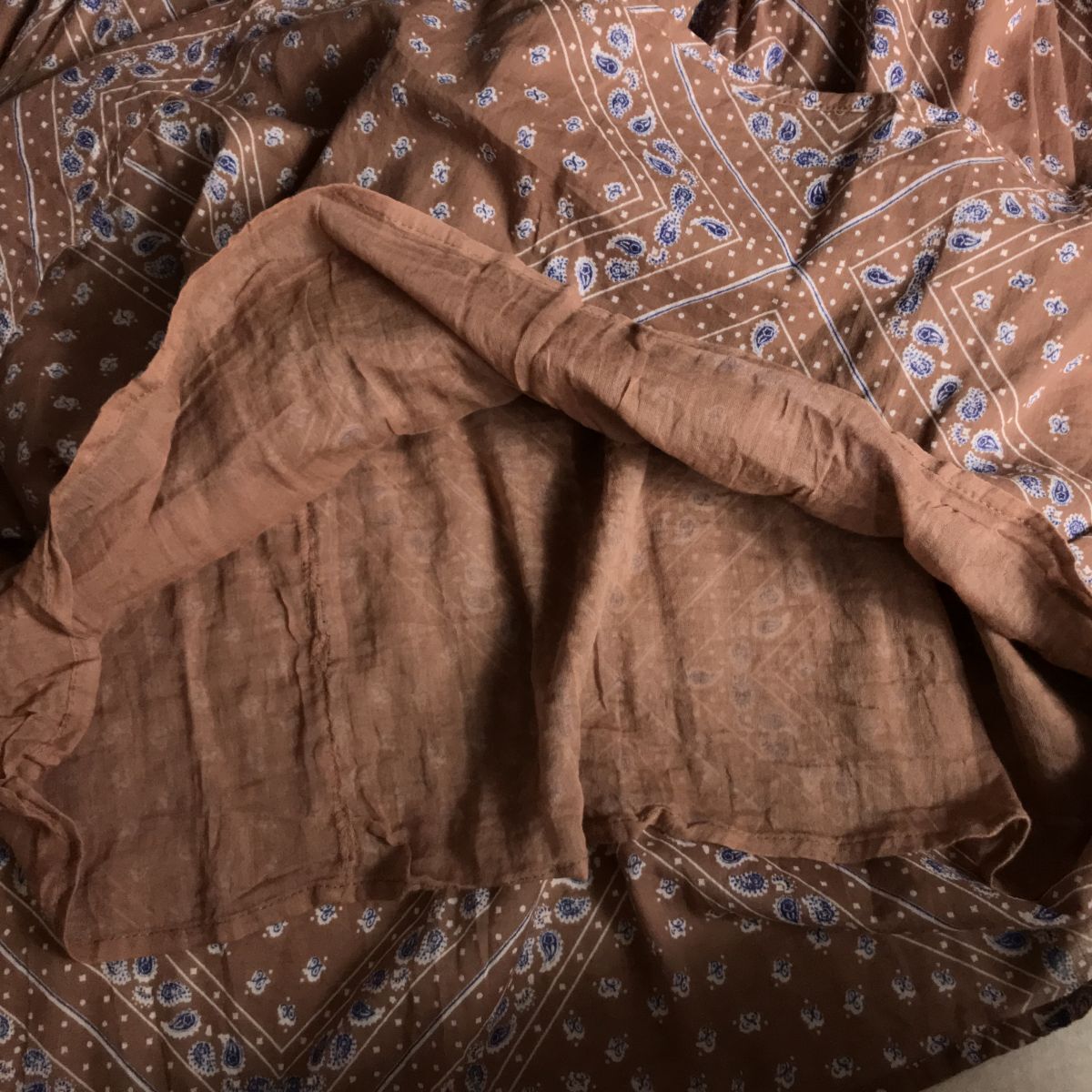 ○ hb インド綿　ギャザー　ワンピース　ベルト付き　橫幅ゆったり　體型カバー