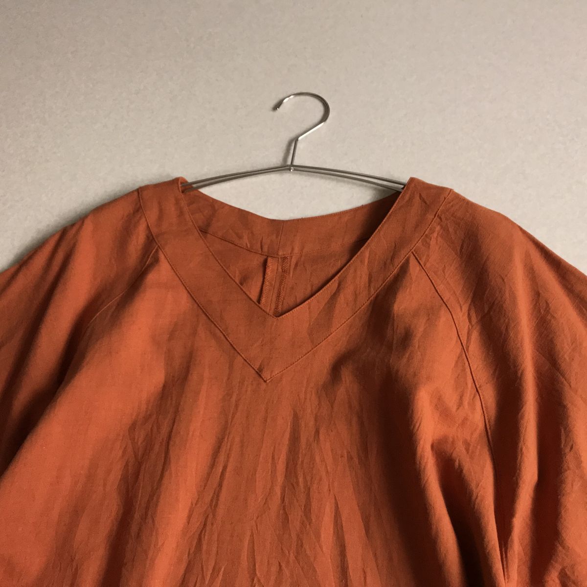 □ PERSON'S リネンブレンド　フレア　ワンピース　ロゴ　大きいサイズ　LL 橫幅ゆったり　體型カバー