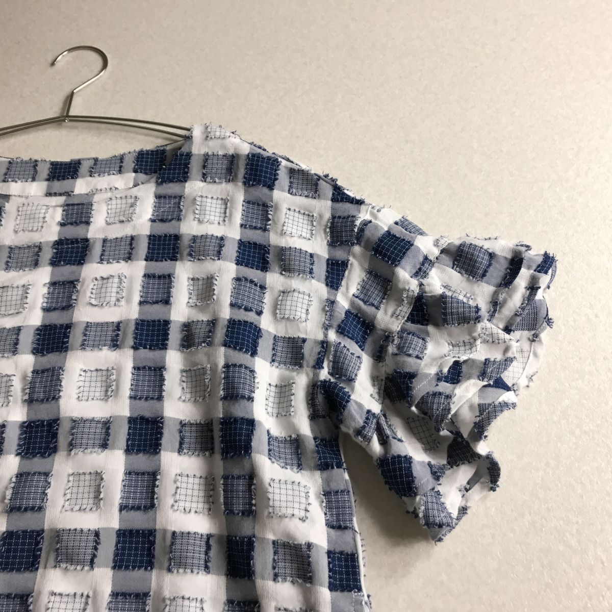 □ PERSON'S パーソンズ　ネップデザイン　チェック　ブラウス　チュニック