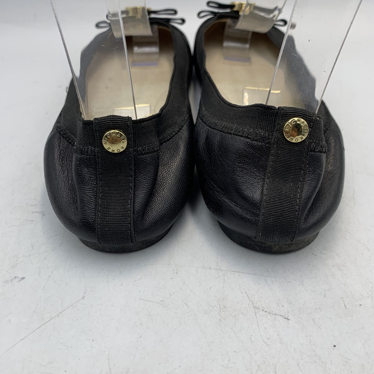 V296Y MICHAEL KORS マイケルコース バレエ フラット シューズ サイズ不明 22.5cm 〜 23cm ブラック レザー_画像6